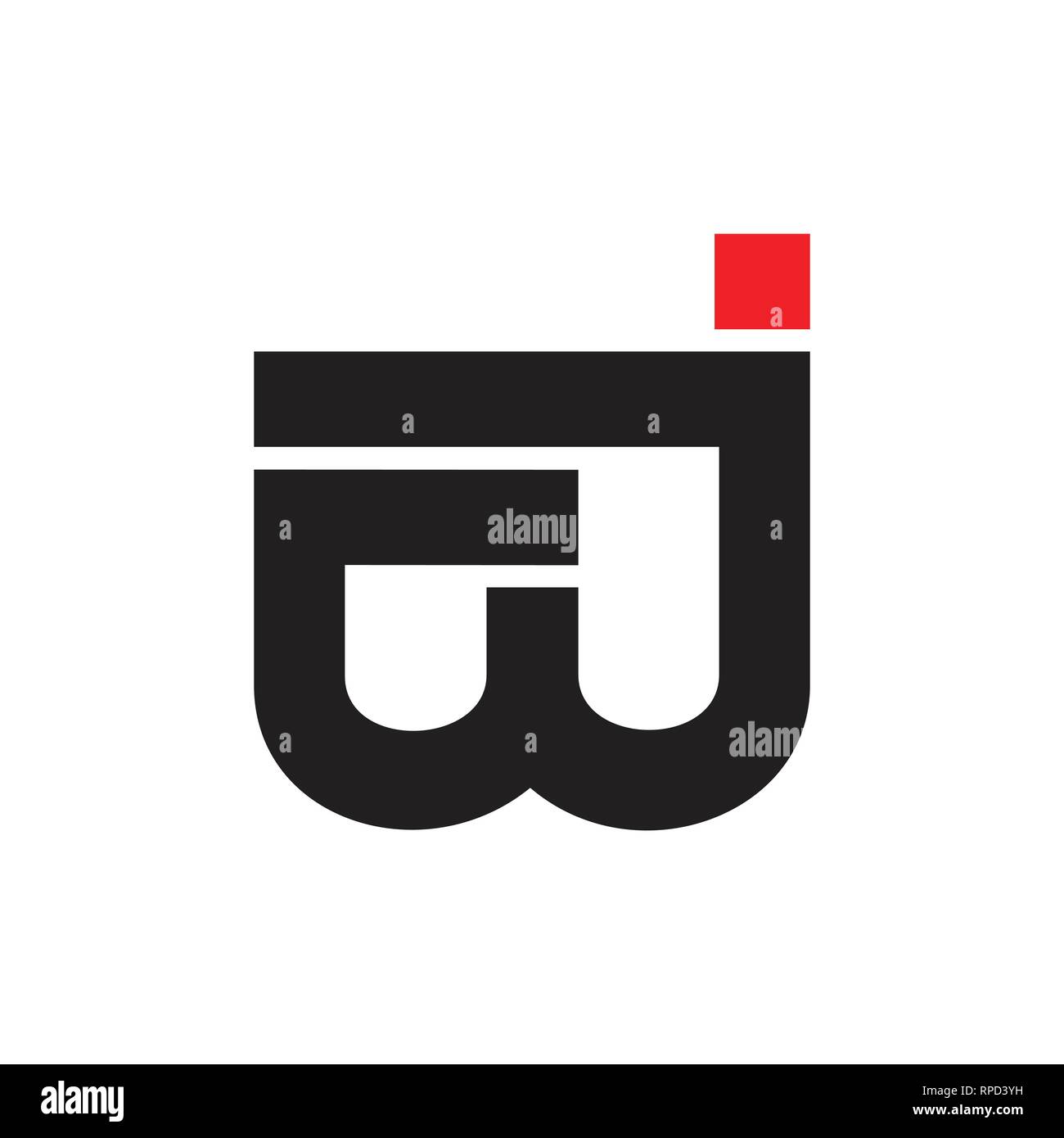 letters wj simple geometric line logo vector Stock Vector