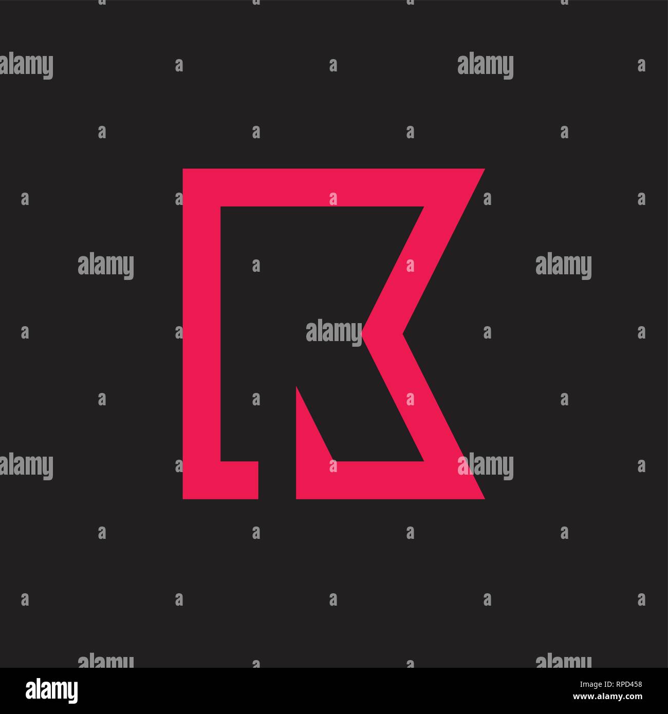 abstract letters rk geometric logo vector Stock Vector