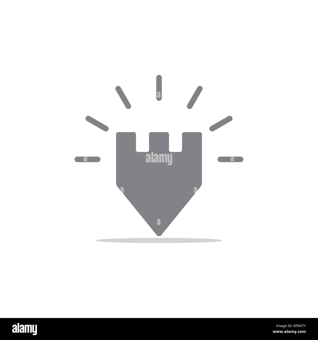 shine castle pin location symbol logo vector Stock Vector