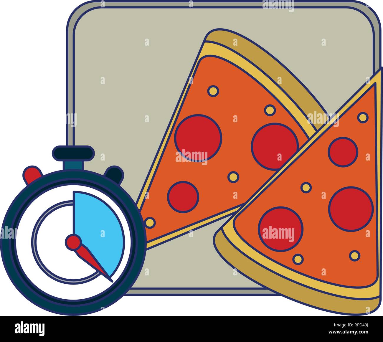 Fast food delivery blue lines Stock Vector