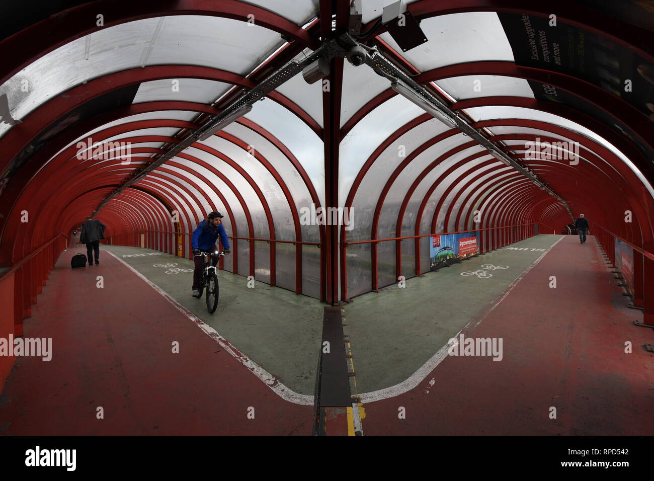 A famous Glasgow landmark. The elevated tunnel walk and cycle path