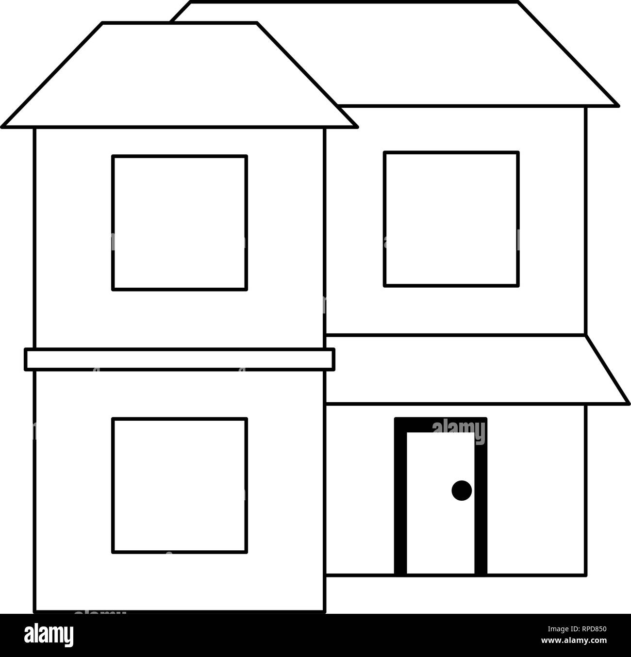 Real estate house black and white Stock Vector Image & Art - Alamy