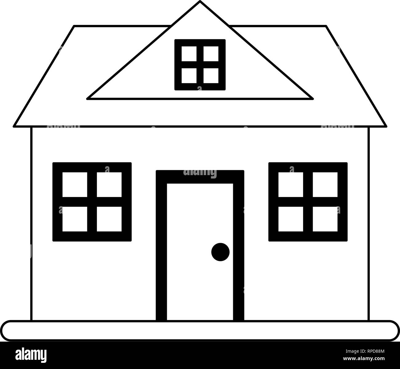 Real estate house black and white Stock Vector Image & Art - Alamy