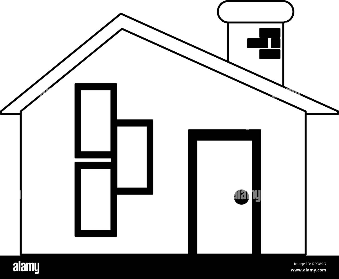 Real estate house black and white Stock Vector Image & Art - Alamy