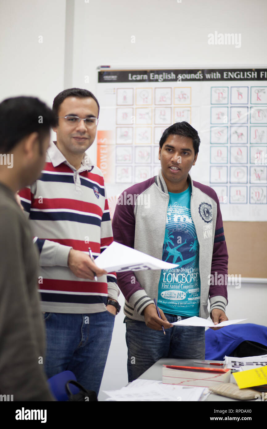 adults in a further education college studying EFL, English as a