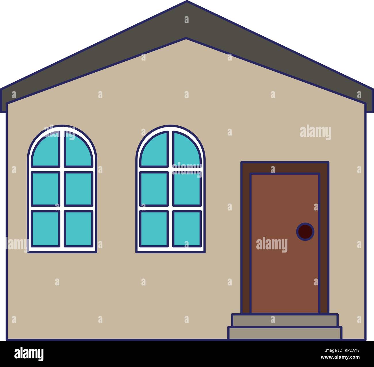 Real estate house building blue lines Stock Vector Image & Art - Alamy