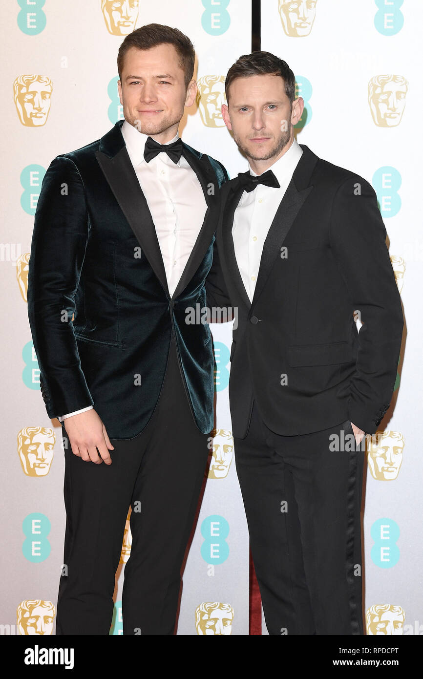 Taron Egerton and Jamie Bell attend the EE British Academy Film Awards at The Royal Albert Hall in London. 10th February 2019 © Paul Treadway Stock Photo