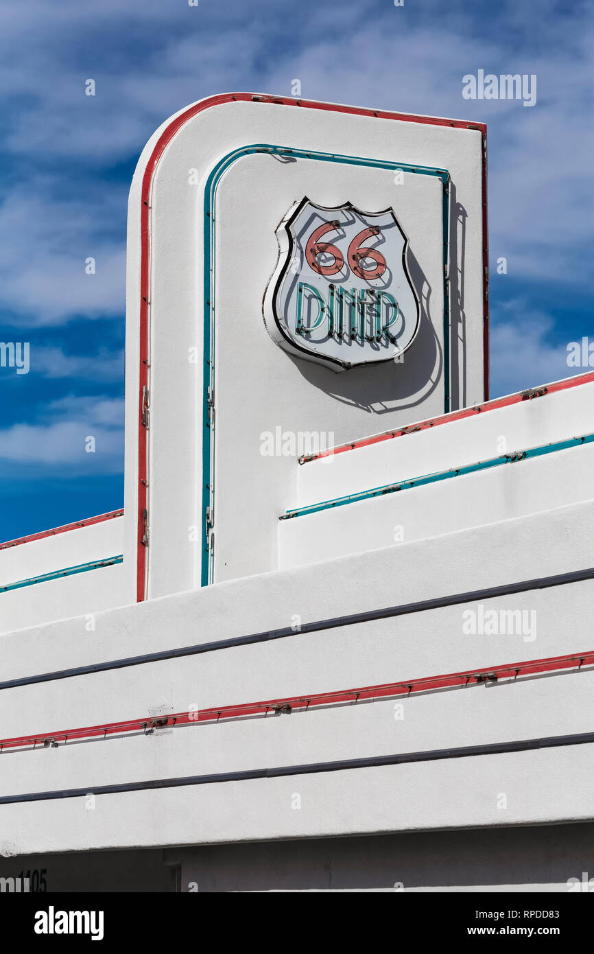 66 Diner, a nostalgic restaurant along Historic Route 66 in Albuquerque, New Mexico, USA [No property release; licensing available for editorial uses  Stock Photo