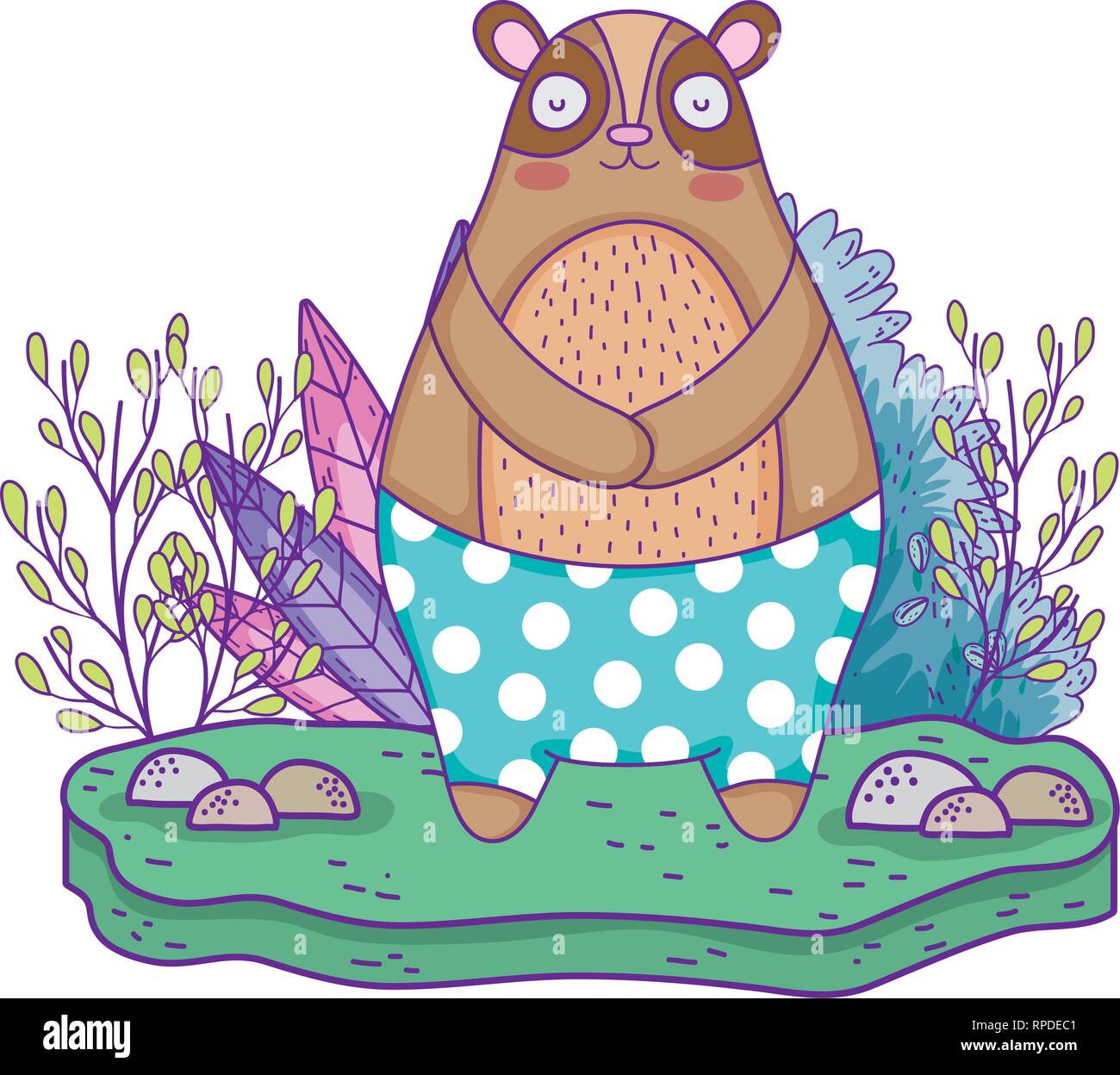 little bear teddy in the landscape Stock Vector Image & Art - Alamy