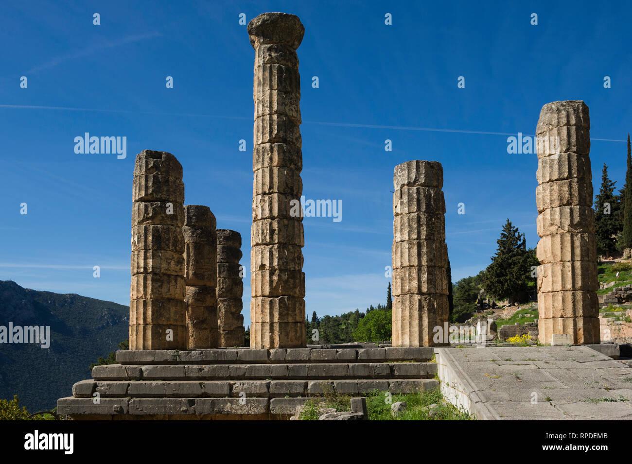 Ruins of ancient Delphi, Greece Stock Photo