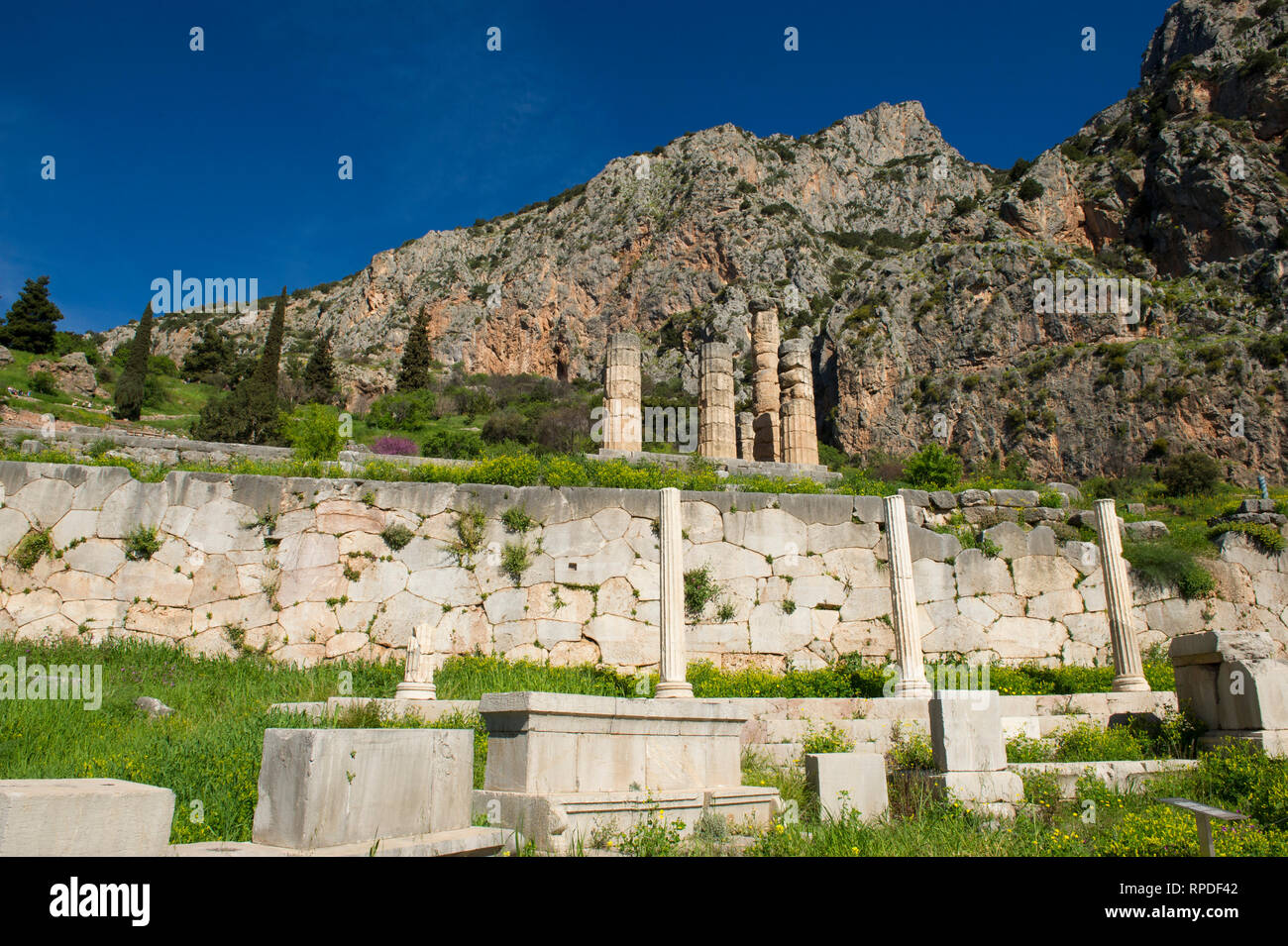 Ruins of ancient Delphi, Greece Stock Photo