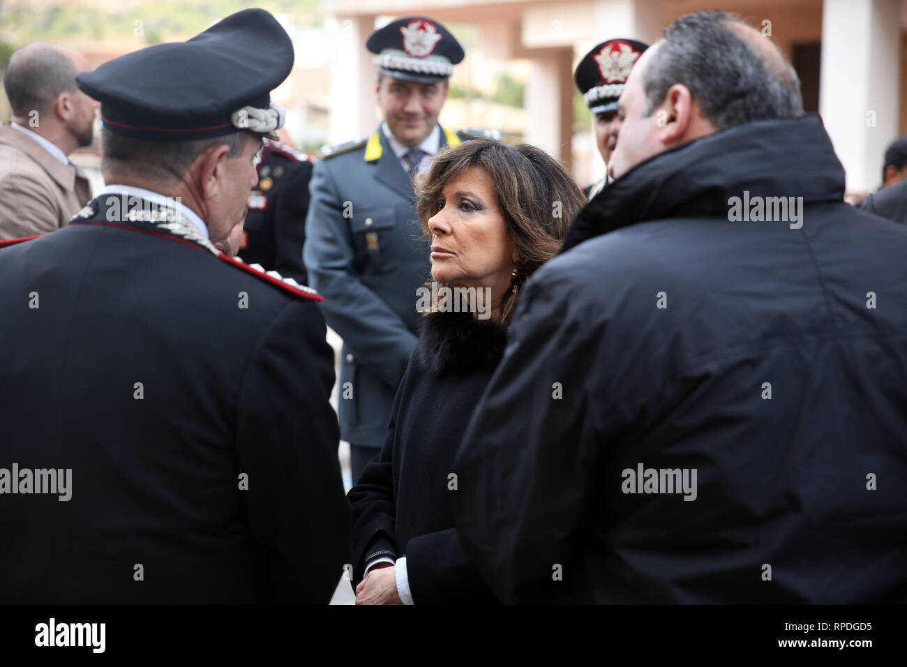 President of the Senate Maria Elisabetta Alberti Casellati during a visit to Palermo, as she pays tribute to Paolo Borsellino at the site of the 1992 massacre in Via D'Amelio  Featuring: Elisabetta Casellati Where: Palermo, Sicily, Italy When: 19 Jan 2019 Credit: IPA/WENN.com  **Only available for publication in UK, USA, Germany, Austria, Switzerland** Stock Photo