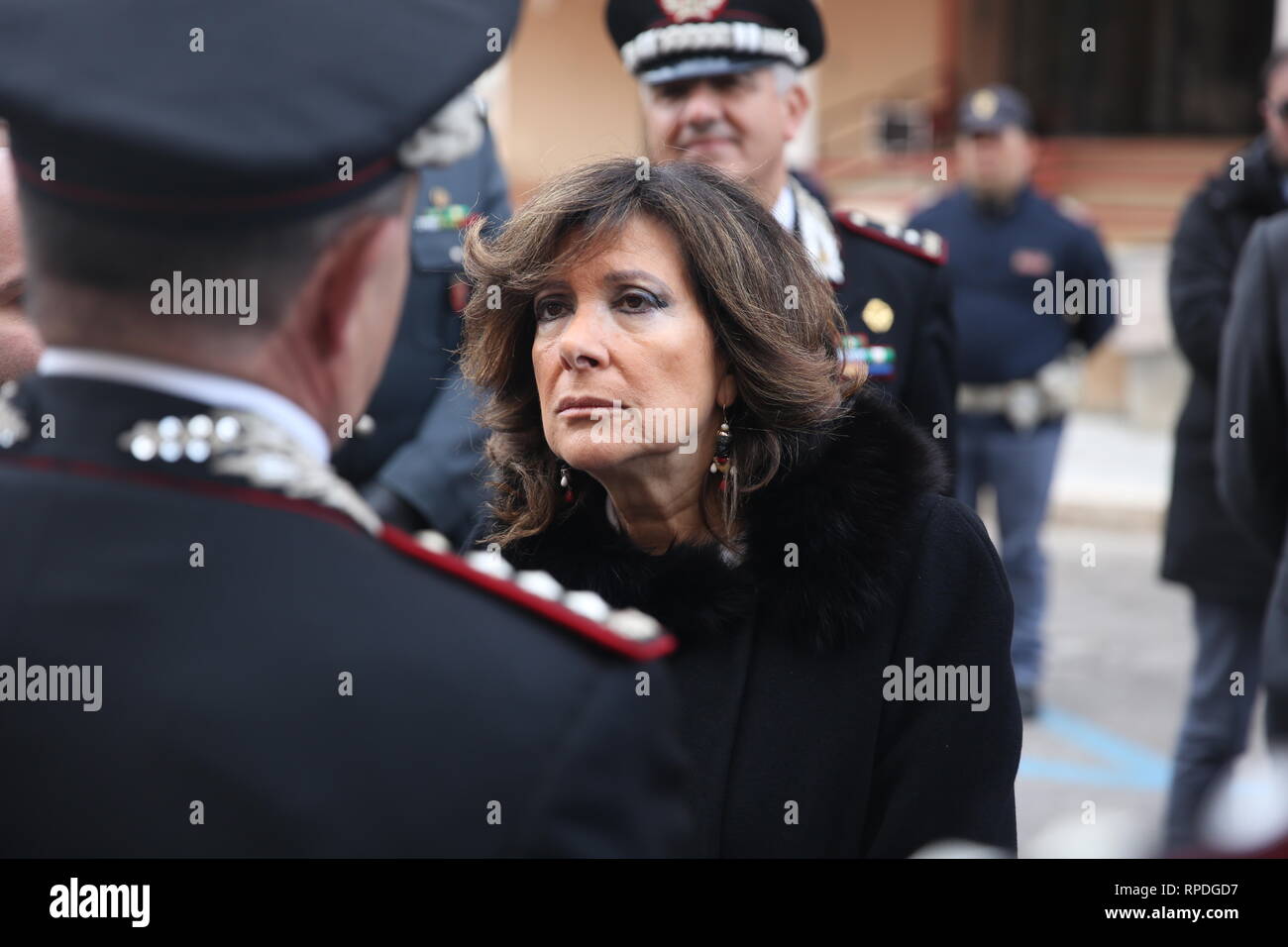 President of the Senate Maria Elisabetta Alberti Casellati during a visit to Palermo, as she pays tribute to Paolo Borsellino at the site of the 1992 massacre in Via D'Amelio  Featuring: Elisabetta Casellati Where: Palermo, Sicily, Italy When: 19 Jan 2019 Credit: IPA/WENN.com  **Only available for publication in UK, USA, Germany, Austria, Switzerland** Stock Photo