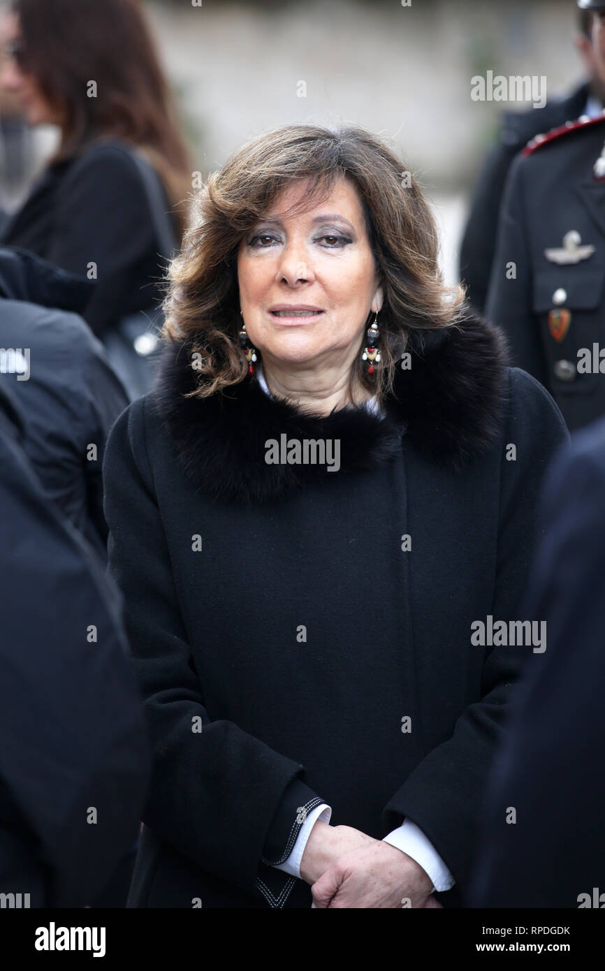 President of the Senate Maria Elisabetta Alberti Casellati during a visit to Palermo, as she pays tribute to Paolo Borsellino at the site of the 1992 massacre in Via D'Amelio  Featuring: Elisabetta Casellati Where: Palermo, Sicily, Italy When: 19 Jan 2019 Credit: IPA/WENN.com  **Only available for publication in UK, USA, Germany, Austria, Switzerland** Stock Photo