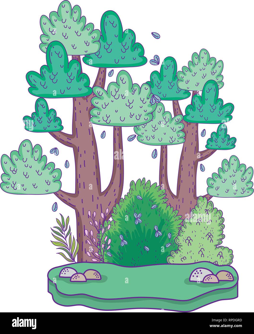 beautiful forest landscape scene Stock Vector Image & Art - Alamy