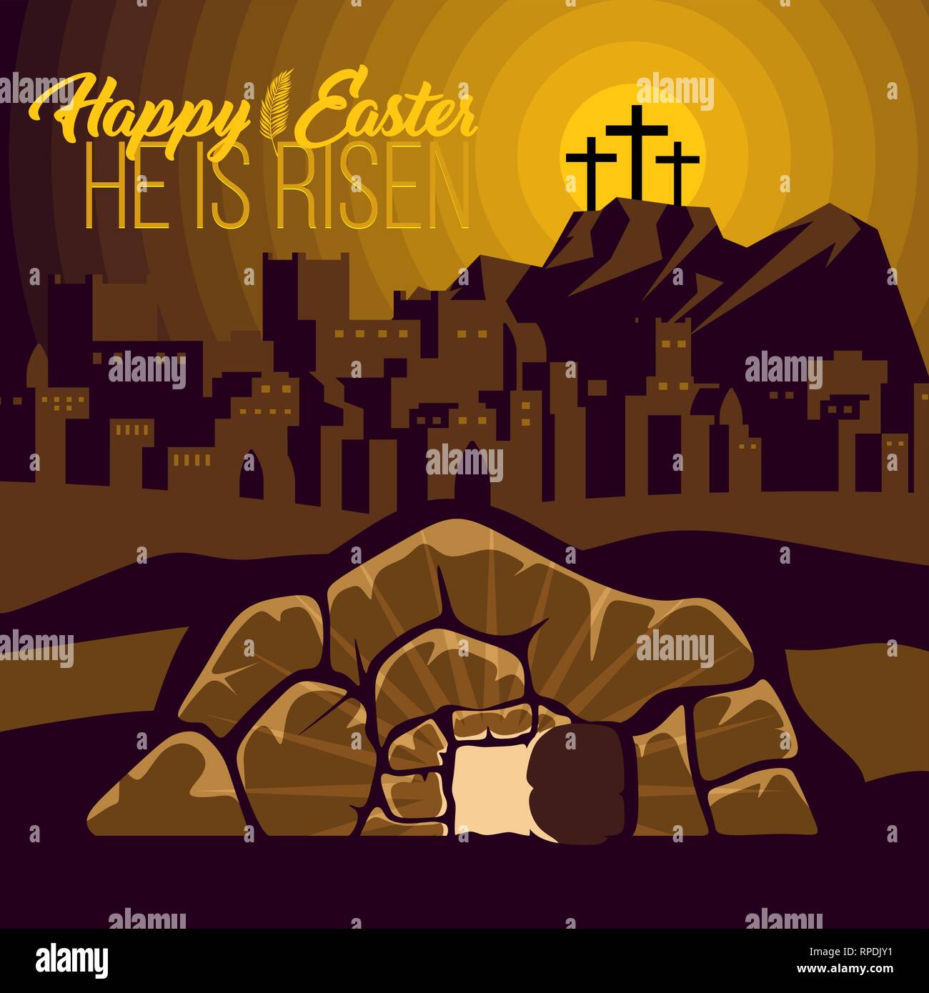 Easter illustration. Jesus Christ is risen Stock Vector Image ...