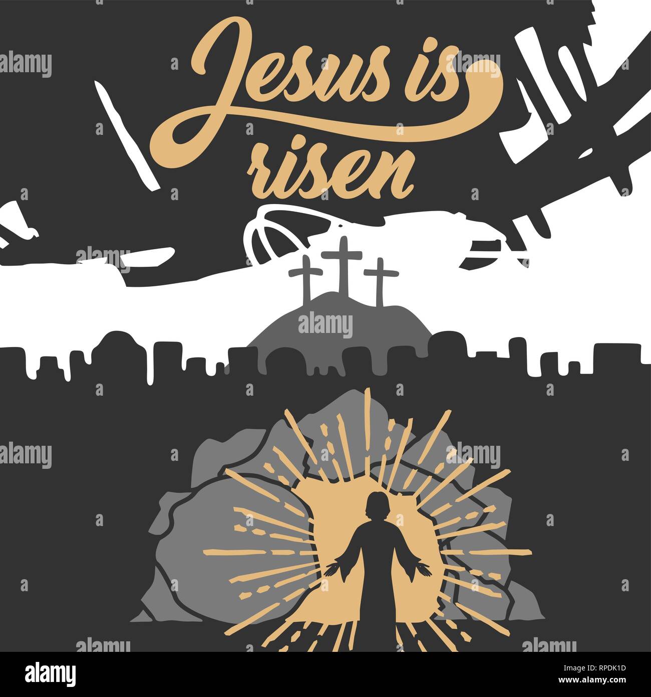 Easter illustration. Jesus Christ is risen Stock Vector Image ...