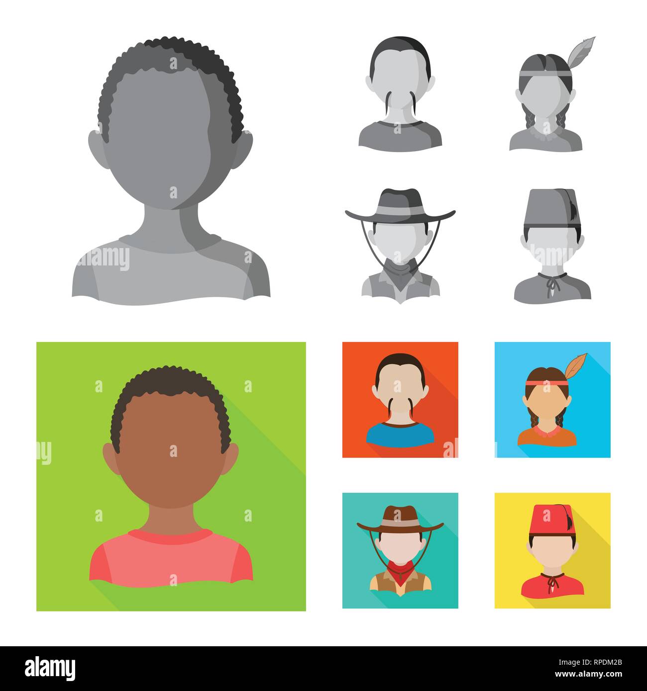 Isolated object of imitator and resident icon. Collection of imitator ...