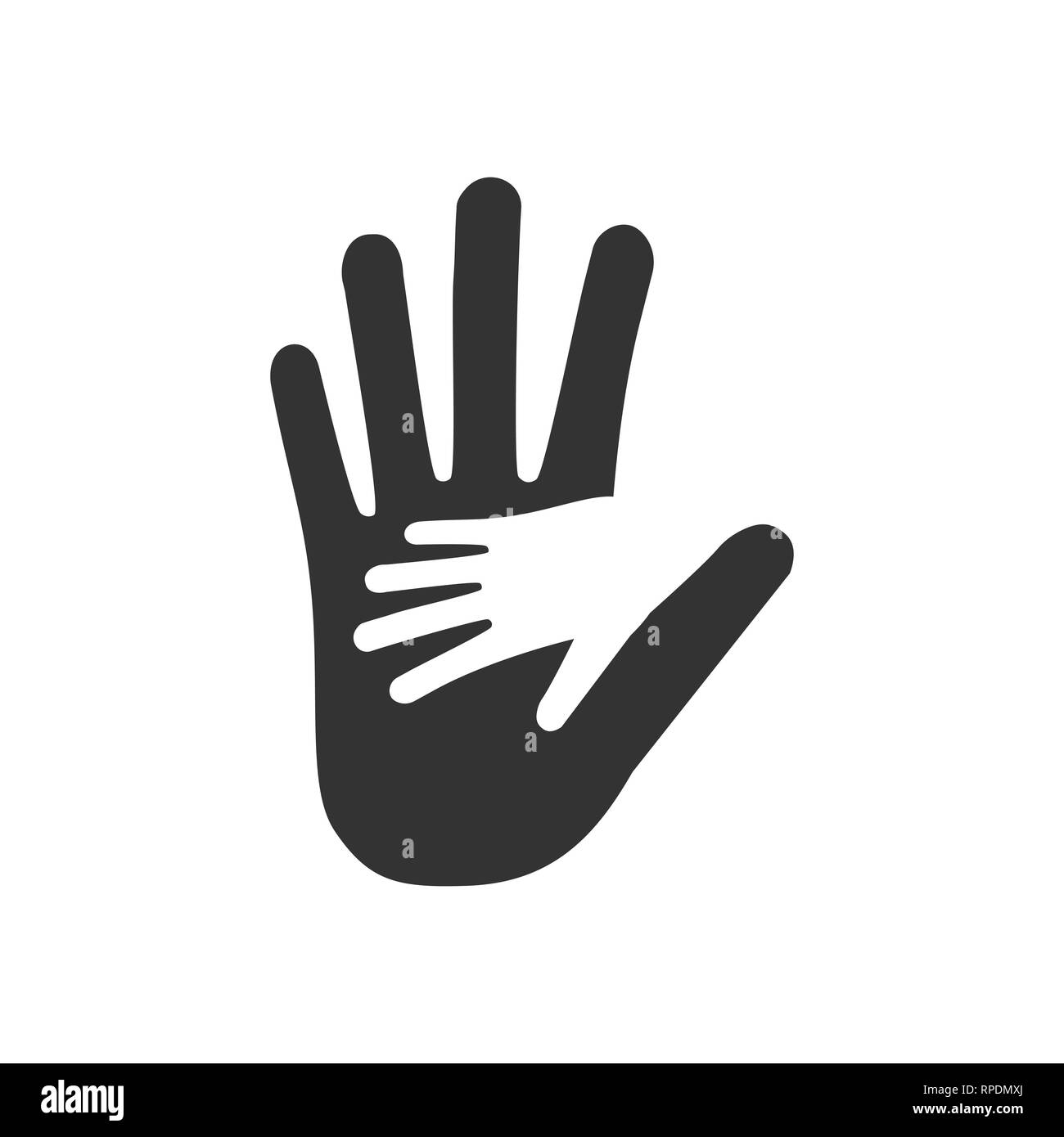 Hand, charity caring icon Vector flat Stock Vector