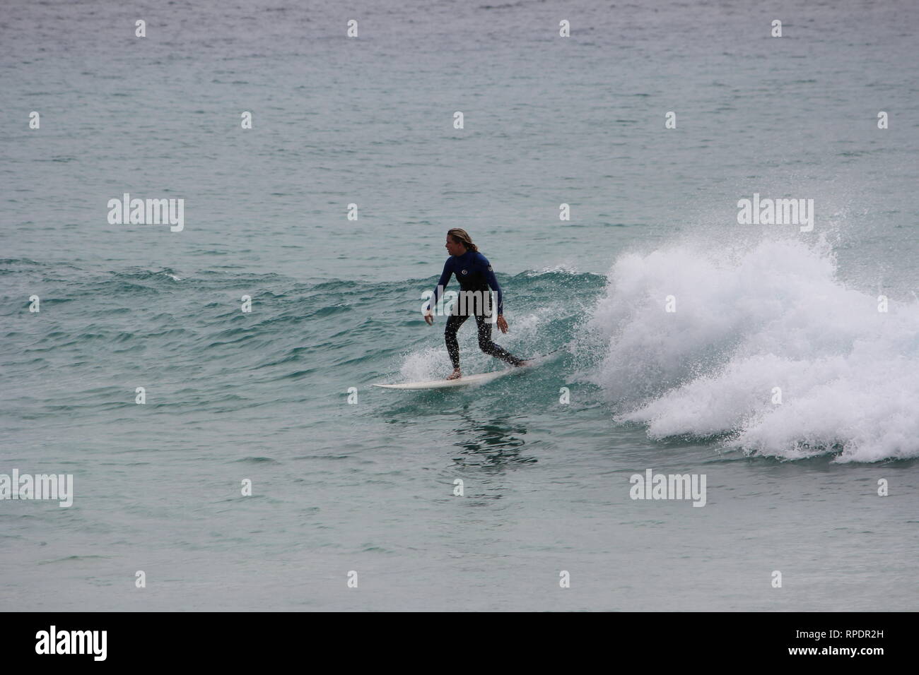 Christmas Surfing Event at Playa Jandia, Fuerteventura, Spain Stock Photo