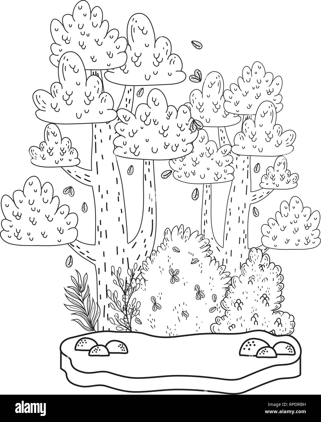 beautiful forest landscape scene Stock Vector Image & Art - Alamy