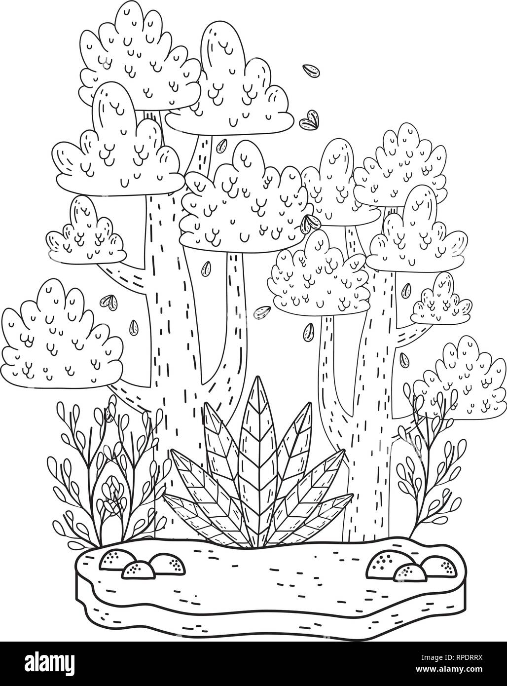 beautiful forest landscape scene Stock Vector Image & Art - Alamy