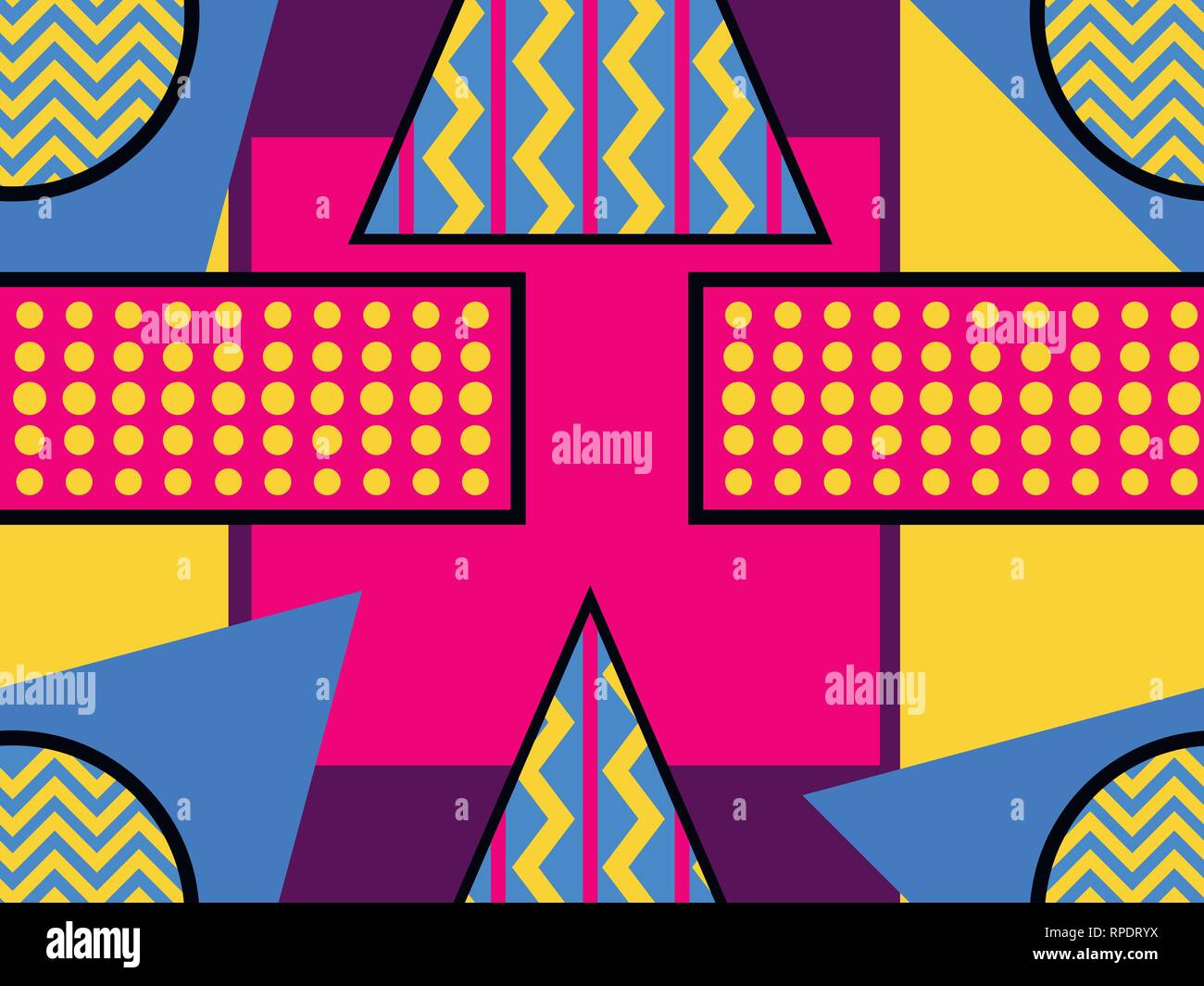 Geometric seamless pattern in the memphis style of the 80s. Dots and ...