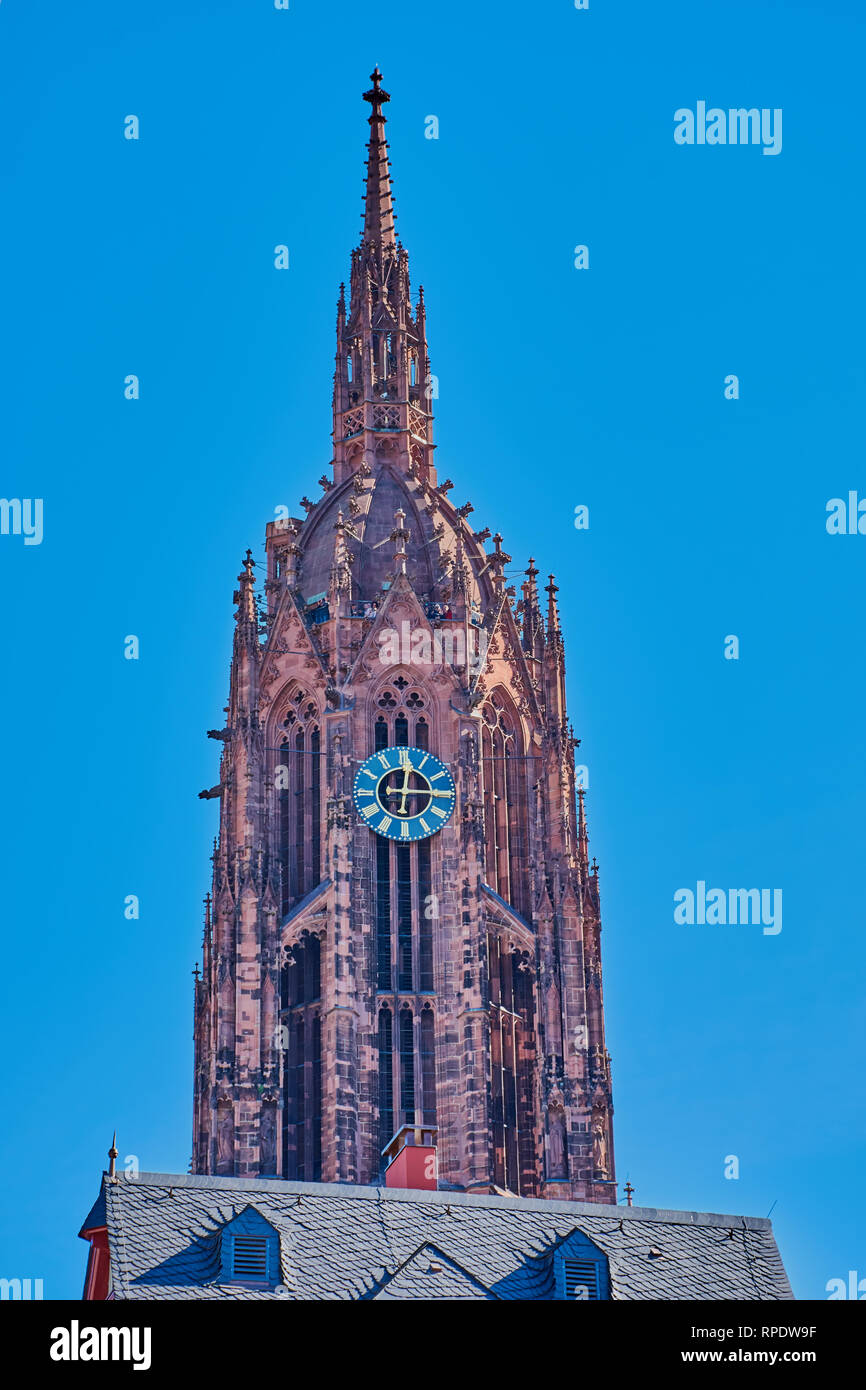 Tower clock in frankfurt germany hires stock photography and images