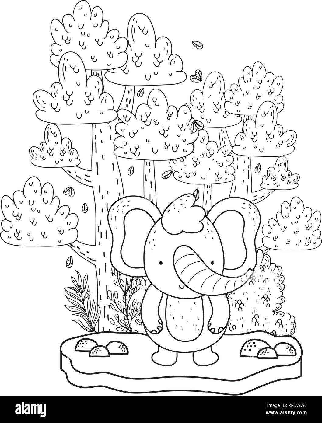 little elephant in the landscape Stock Vector Image & Art - Alamy
