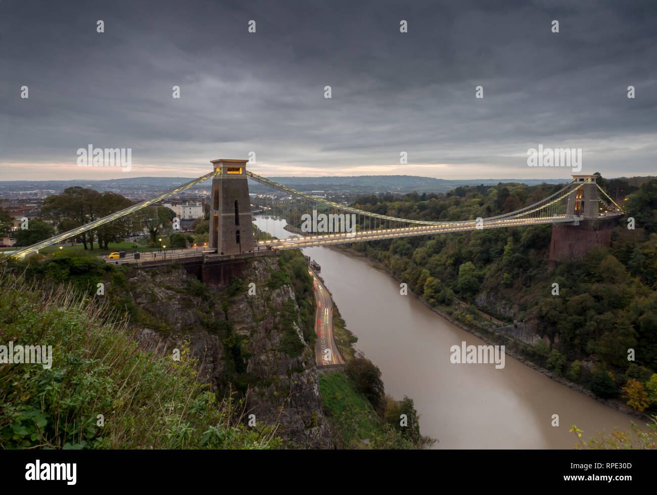 Aerial view clifton suspension bridge hi-res stock photography and ...