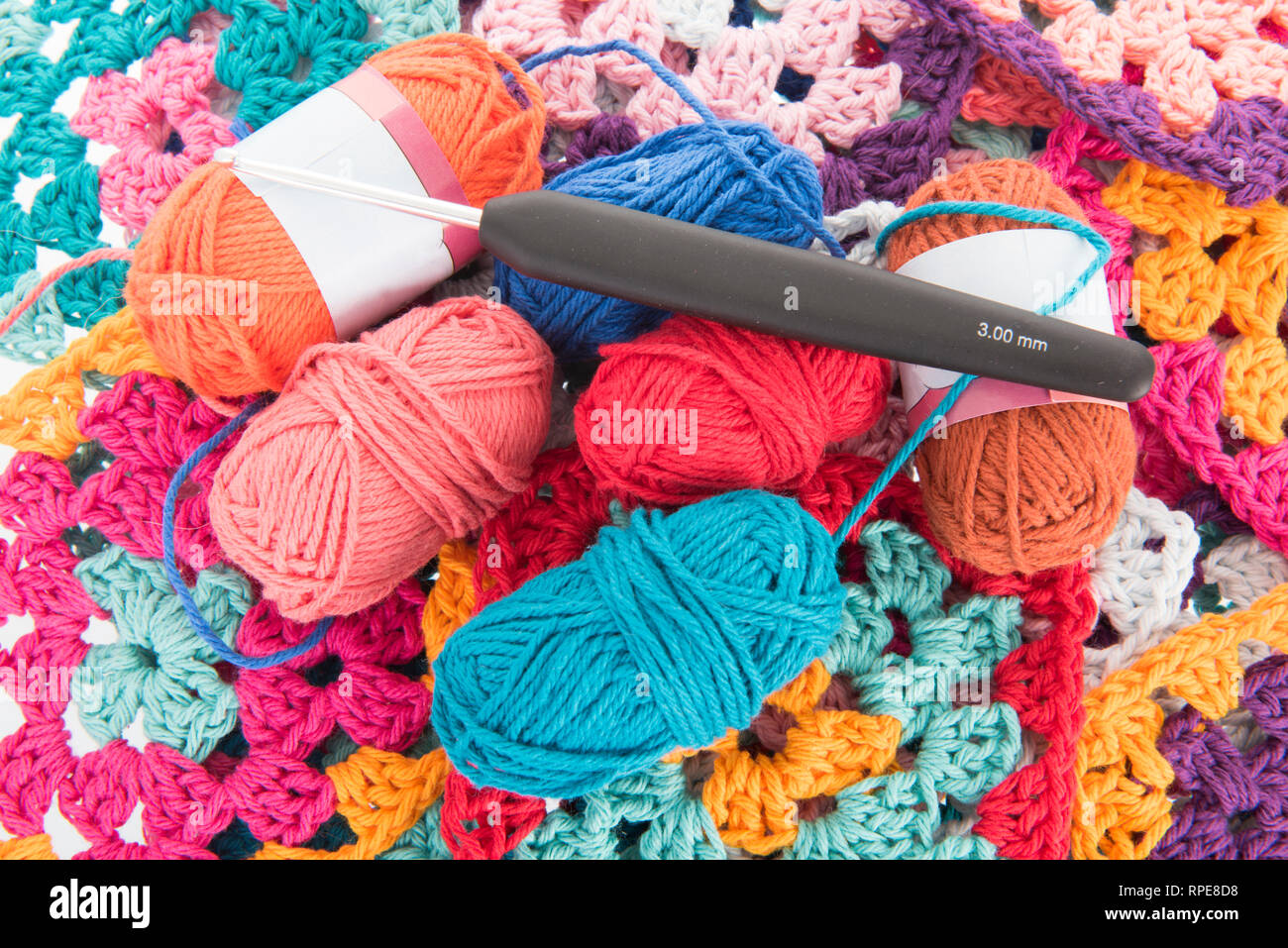 crochet needle with work Stock Photo Alamy