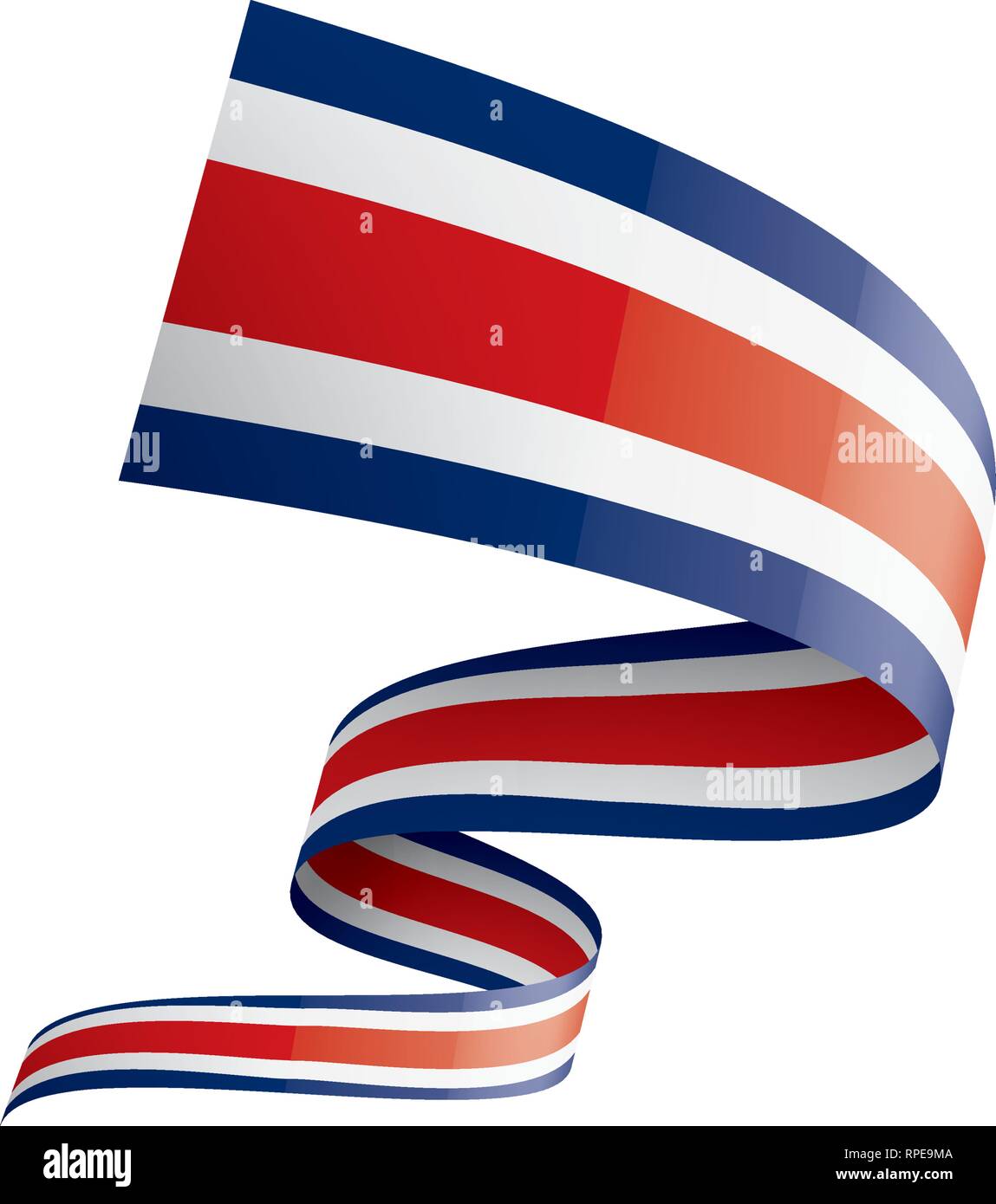 Costa Rica flag, vector illustration on a white background Stock Vector