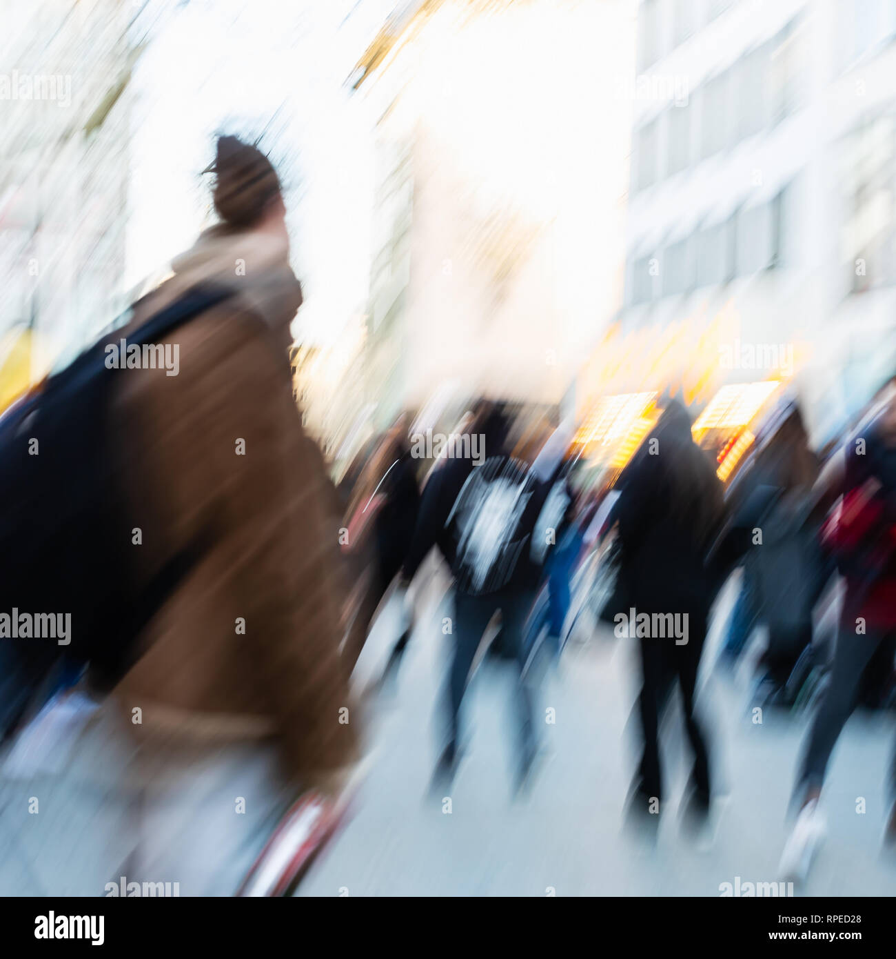 picture of people walking on a shopping street in the city, with camera ...
