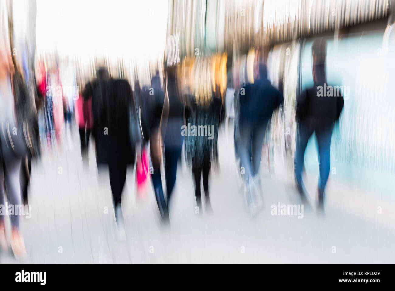 picture of people walking on a shopping street in the city, with camera ...