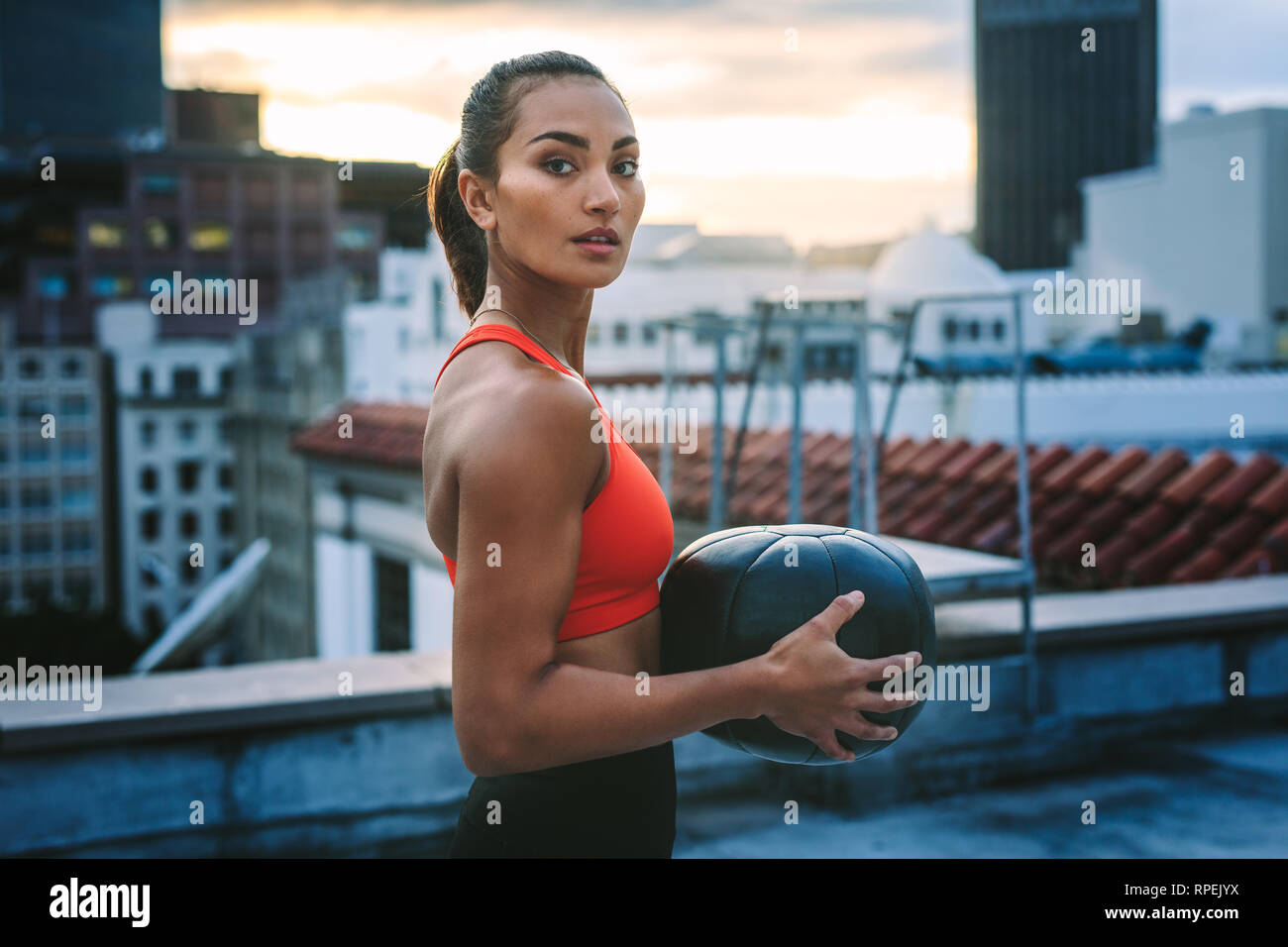 Standing medicine online ball exercises