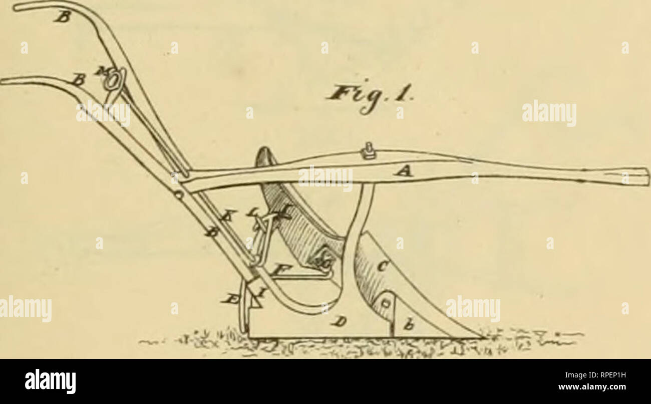 . Allen's digest of plows, with attachments, patented in the United States from A.D. 1789 to January 1883 ... Plows; Patents. SIDE-HILL, 955 H. I. KNAPP. SIdeHIII Plow Ko 167.402. Pi'enlad Sept. 7, &gt;875.. Please note that these images are extracted from scanned page images that may have been digitally enhanced for readability - coloration and appearance of these illustrations may not perfectly resemble the original work.. Allen, James T. (James Titus). [Washington, D. C. , Joseph Bart, Printer Stock Photo