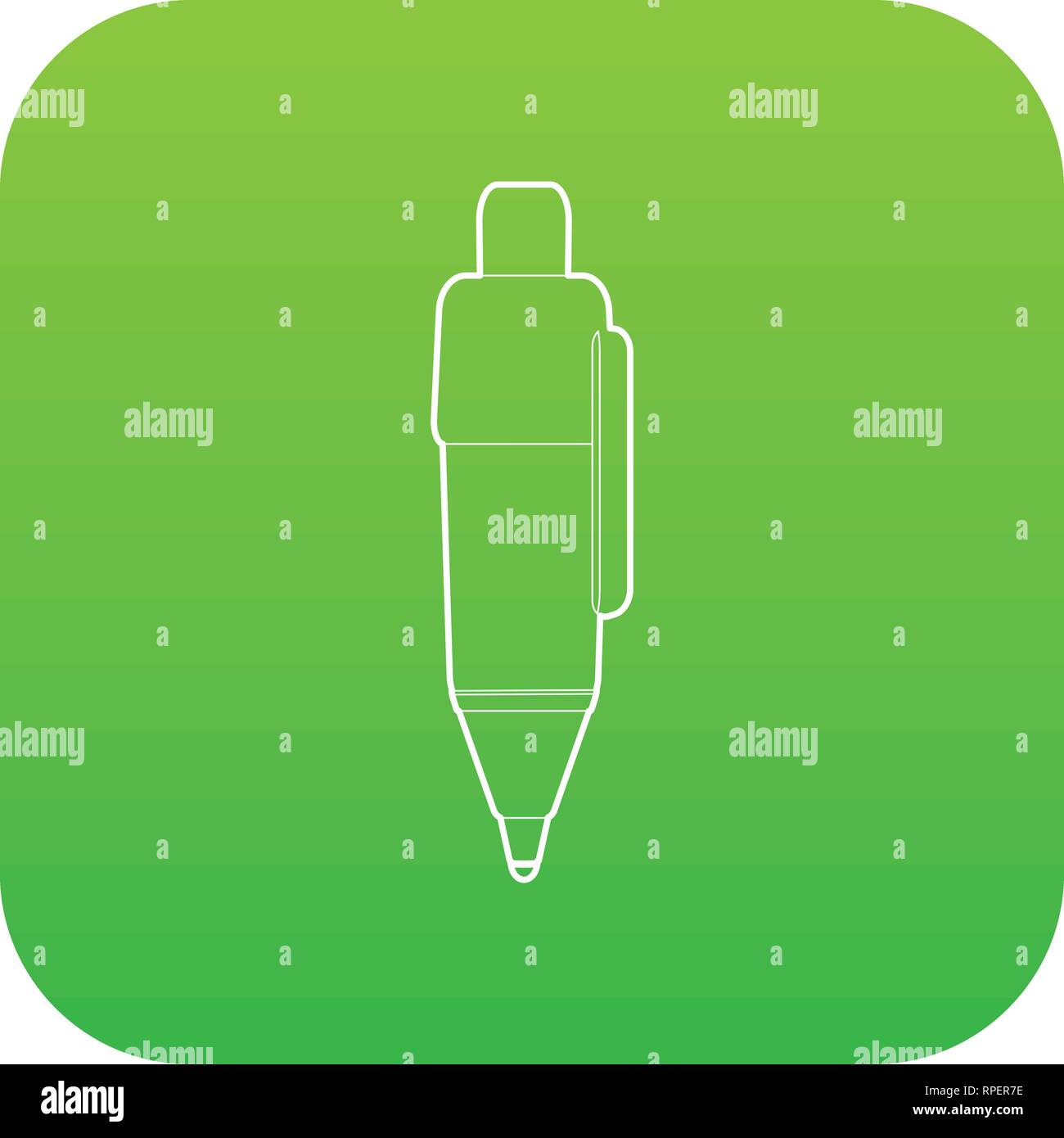 Marker pen icon green vector Stock Vector