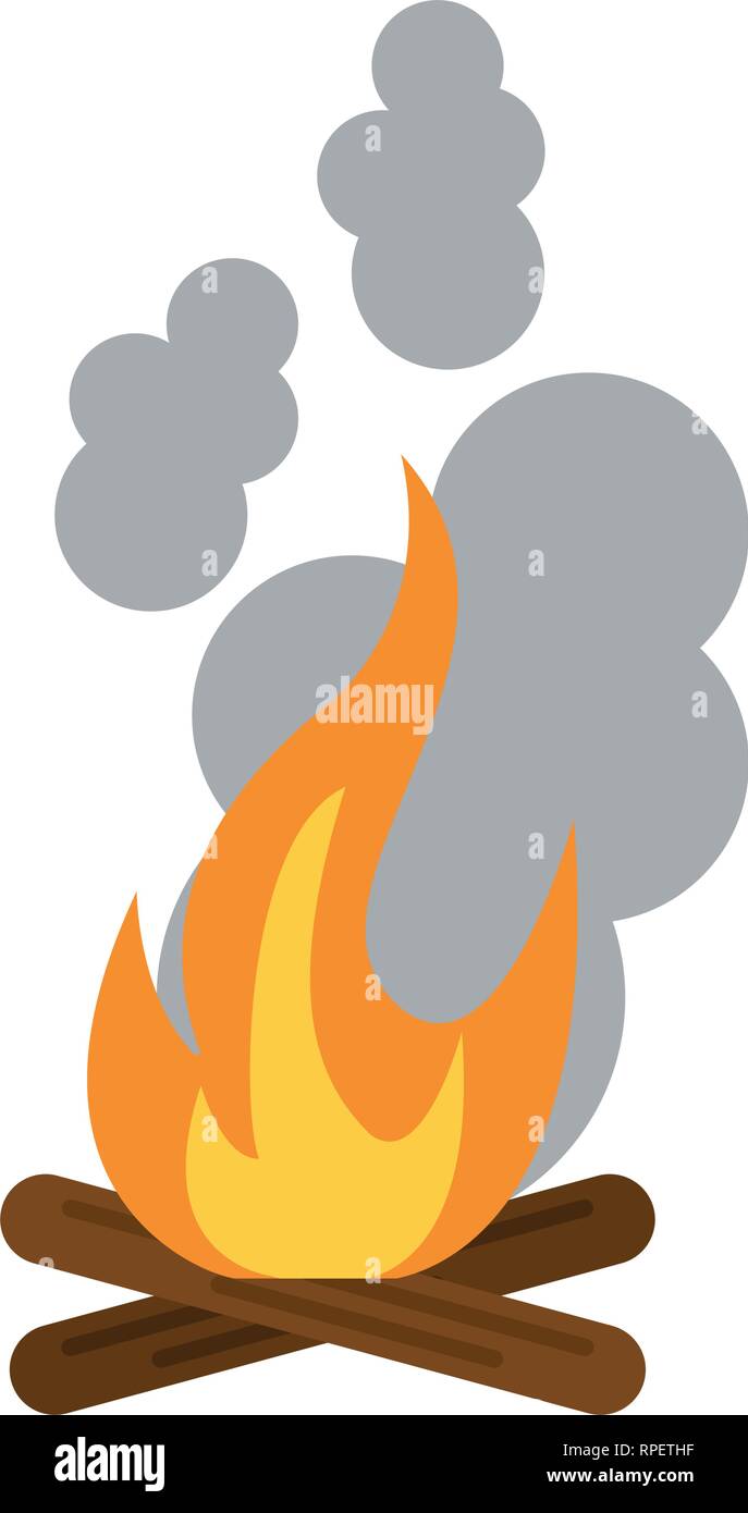 Bonfire with trunks and smoke Stock Vector Image & Art - Alamy
