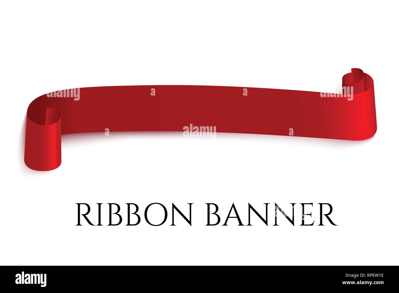 red web ribbon banner. Vector illustration for design Stock Vector