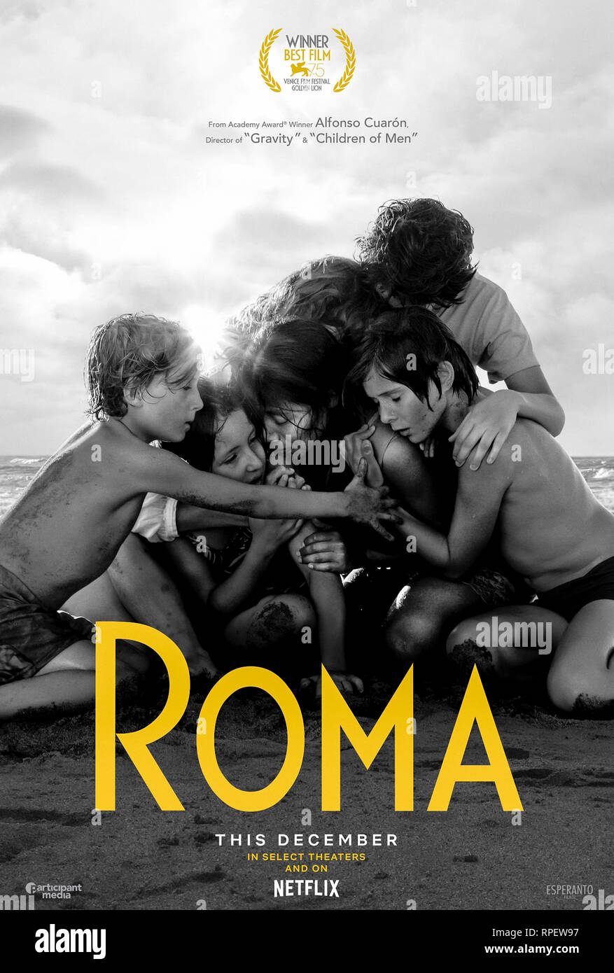 Roma (2018) directed by Alfonso Cuarón and starring Yalitza Aparicio, Marina de Tavira and Diego Cortina Autrey. Critically acclaimed film about the personal life of a Mexican domestic servant. Stock Photo