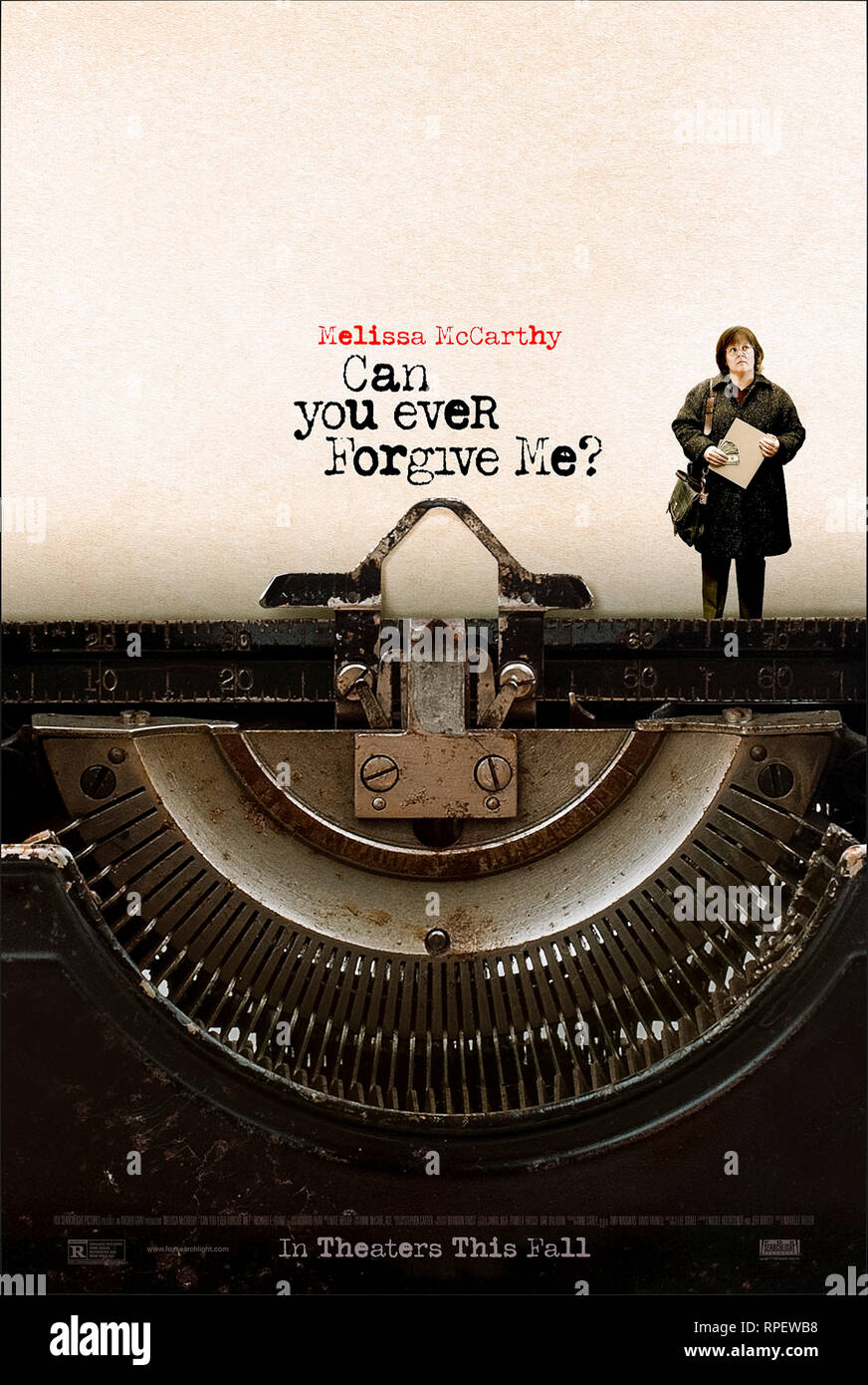 Can You Ever Forgive Me? (2018) directed by Marielle Heller and starring Melissa McCarthy, Richard E. Grant and Dolly Wells. True story of the best-selling celebrity biographer Lee Israel. Stock Photo