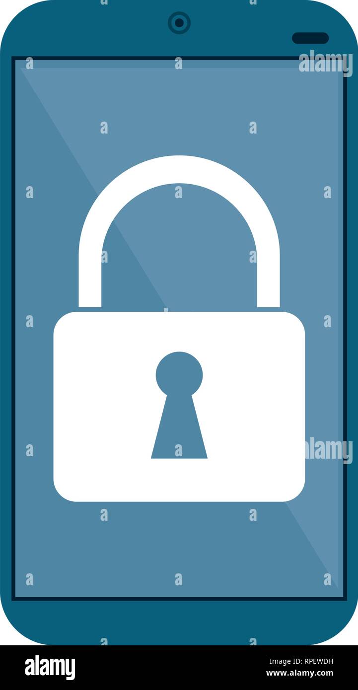smartphone locked with padlock on screen Stock Vector Image & Art - Alamy