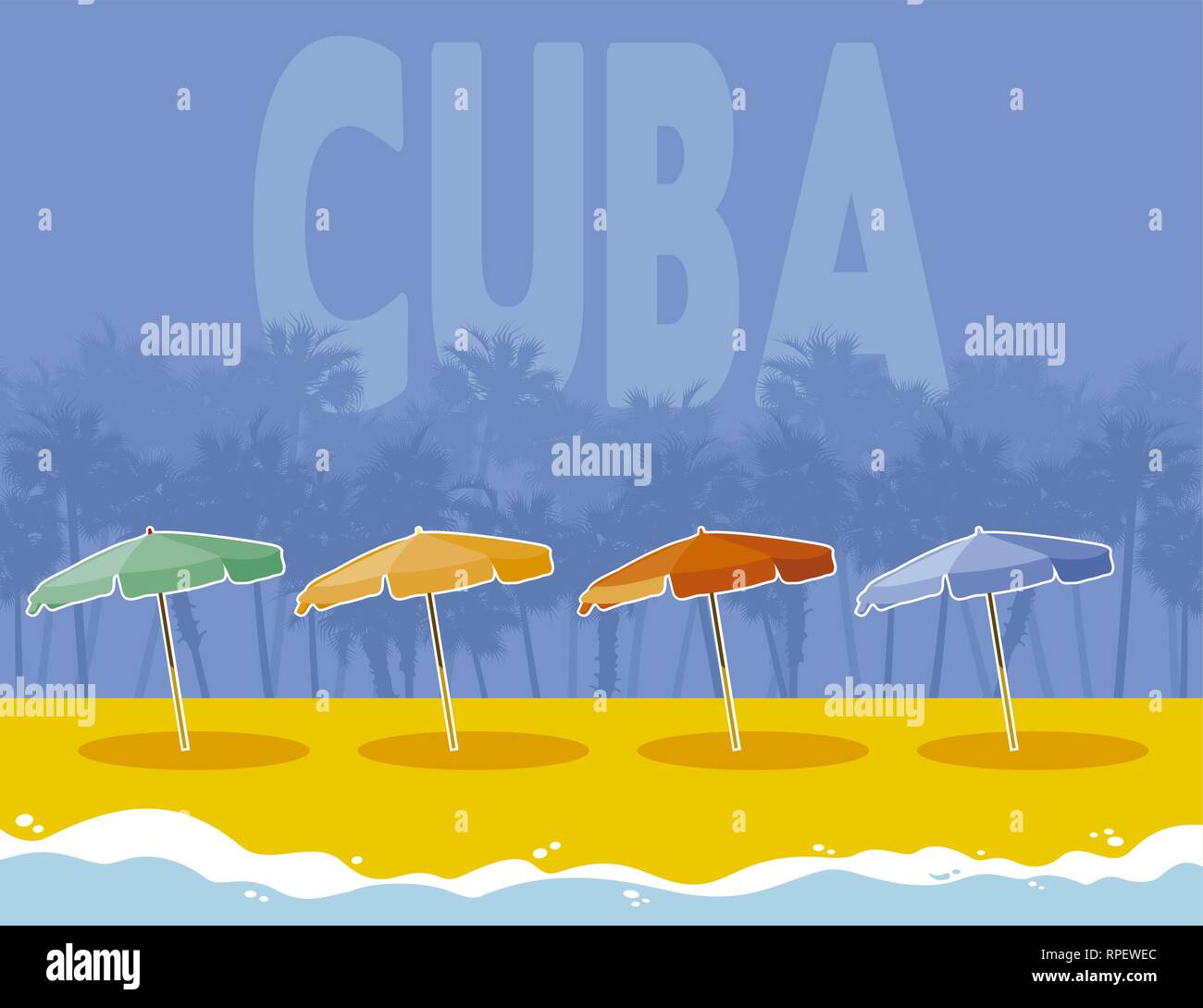 Havana Cuba background Stock Vector