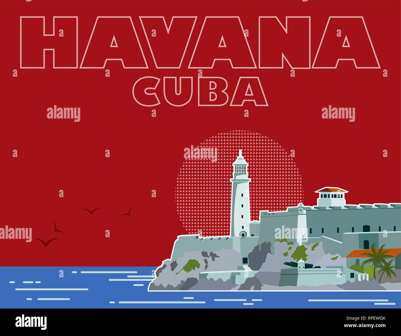 Havana Cuba background Stock Vector