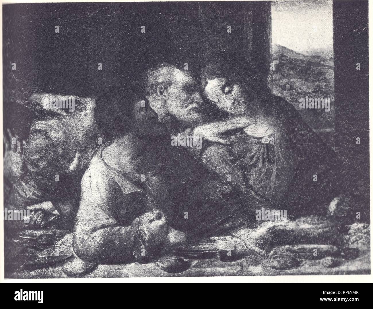 DETAIL FROM THE LAST SUPPER.JUDAS.PETER.JOHN.LEONARDO DA VINCI Stock Photo Alamy