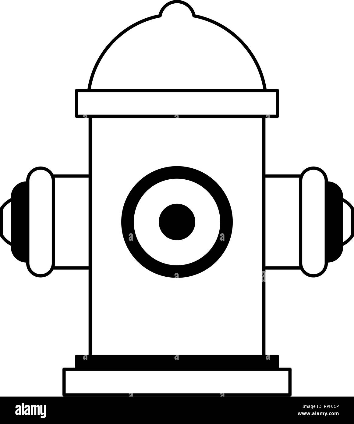 Hydrant firefighter tool black and white Stock Vector Image Art Alamy