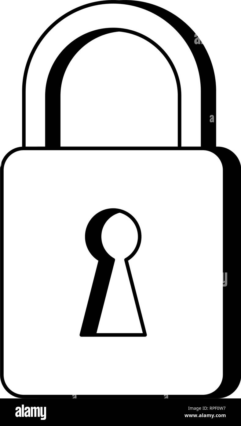 padlock security system symbol black and white Stock Vector Image & Art ...
