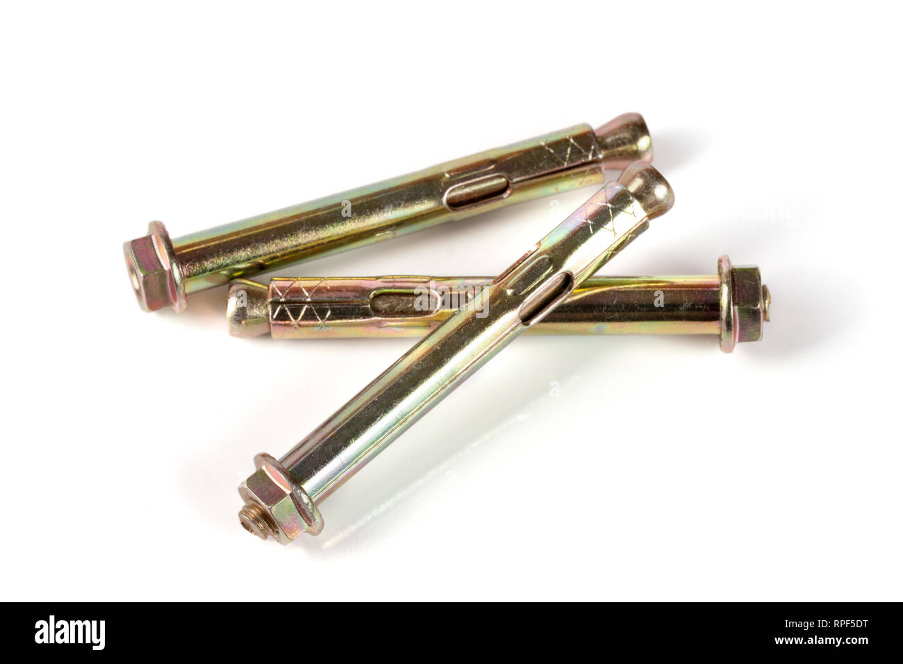 Three Anchor building screw metal.Sleeve Anchor Bolt Stock Photo Alamy