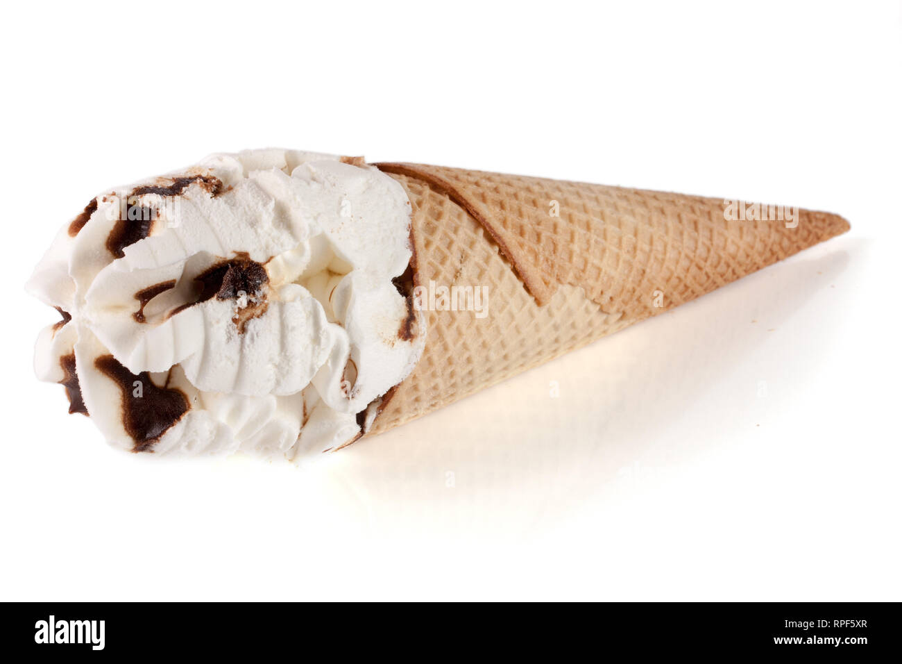 Ice cream cone with caramel isolated on white background Stock Photo ...