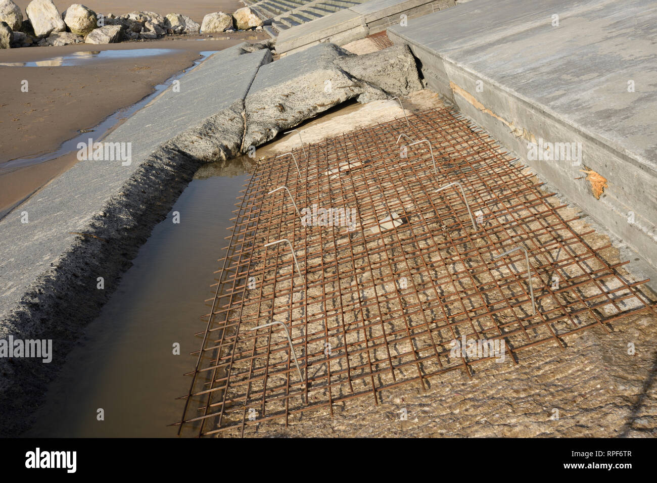 Reinforced Concrete Sea Wall High Resolution Stock Photography and